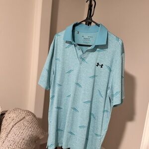 Under Armour Men's Aqua Patterned Polo Shirt
